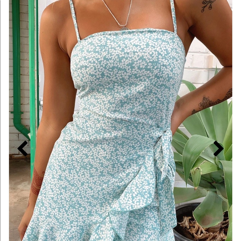 Baby blue THATSSOFETCH mini floral dress
